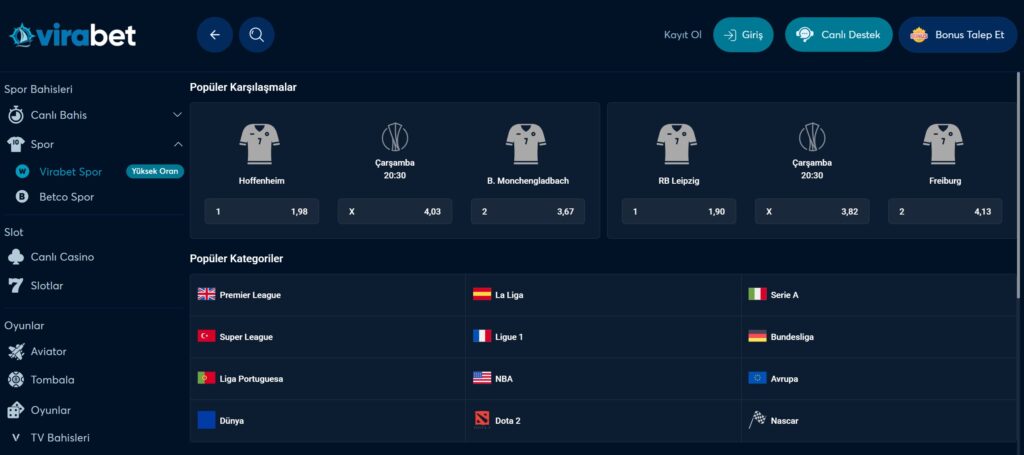 virabet spor bahisleri bölümü